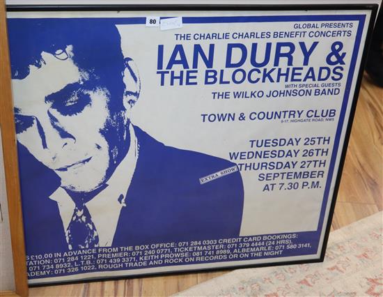 An Ian Drury and The Blockheads poster 76 x 101cm